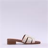 Oh My Sandals Low Heel Mule Slider - Cream